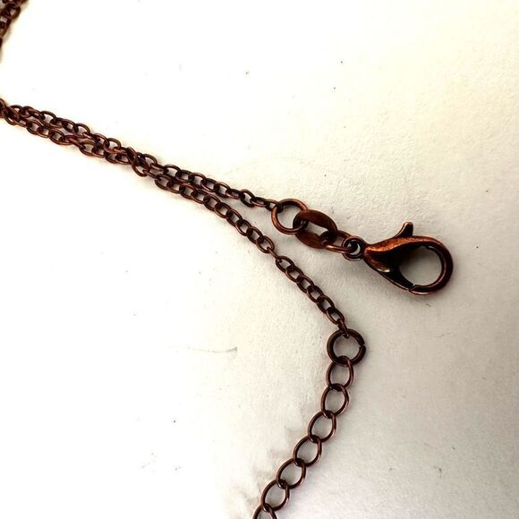 copper tone circle charm necklace - Picture 9 of 9